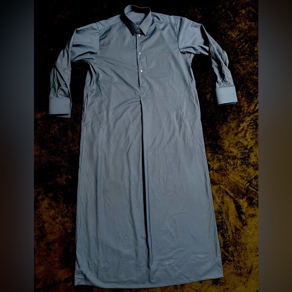Blue Long Sleeve Button-Up Thobe - Picture 1 of 3